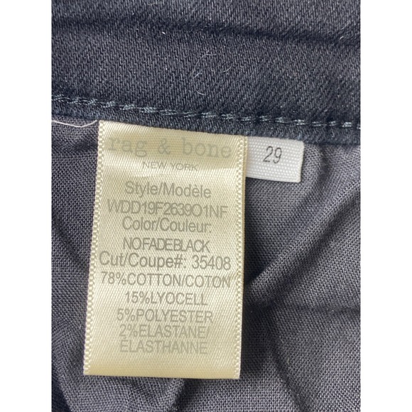 Rag & Bone Womens Jeans 29x25 Nina‎ High Rise Ankle Skinny Black  Stretch Tag 29 - Picture 11 of 15